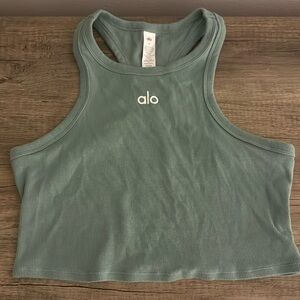 ALO Yoga Green Ribbed Crop Top